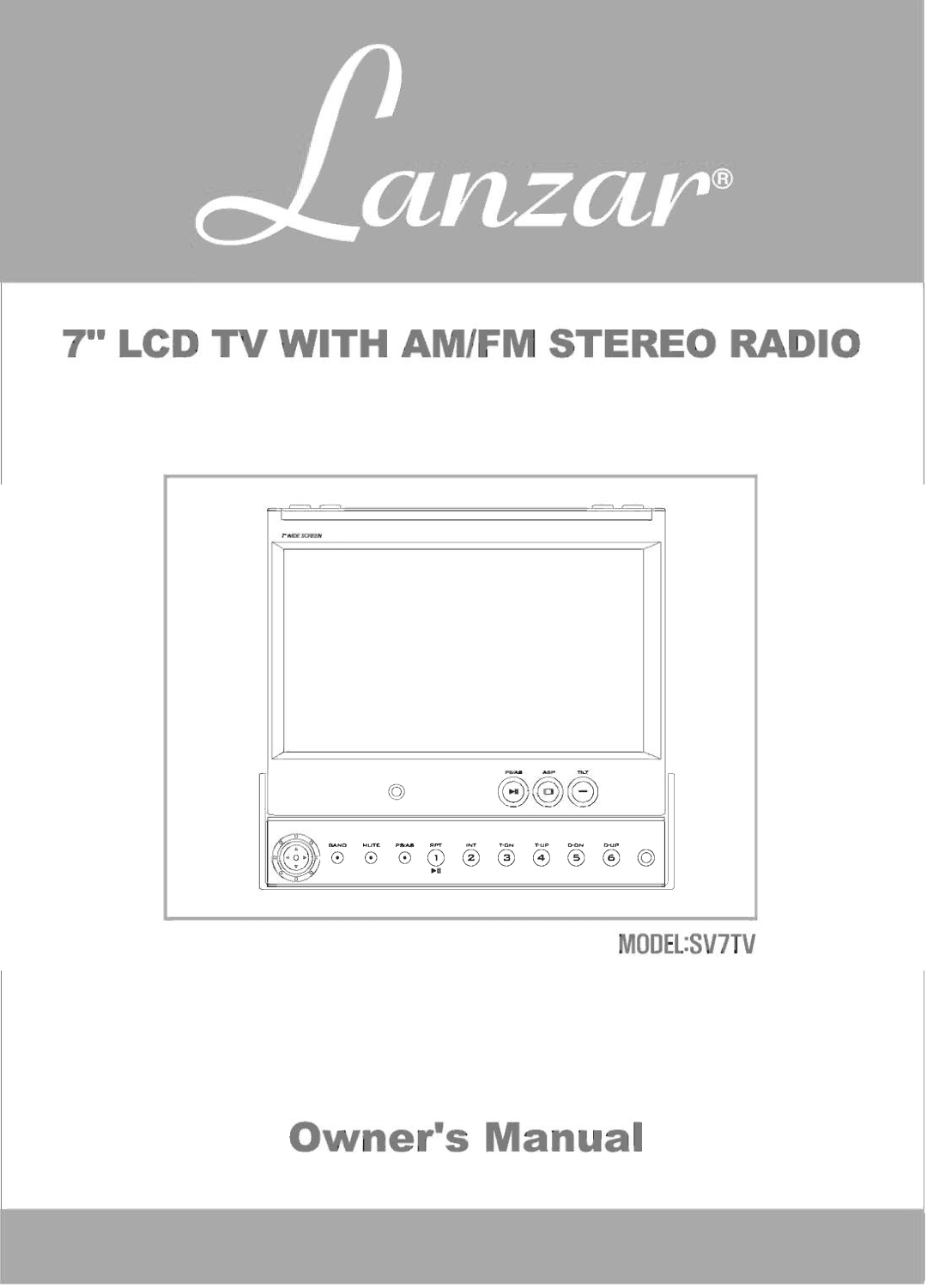 Lanzar Car Audio SV7TV manual 