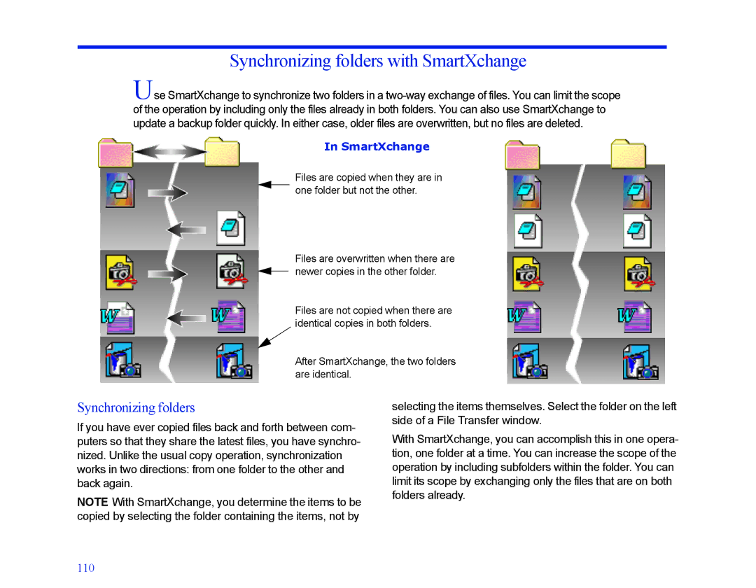 LapLink MN-LGD011-XX-US manual Synchronizing folders with SmartXchange 