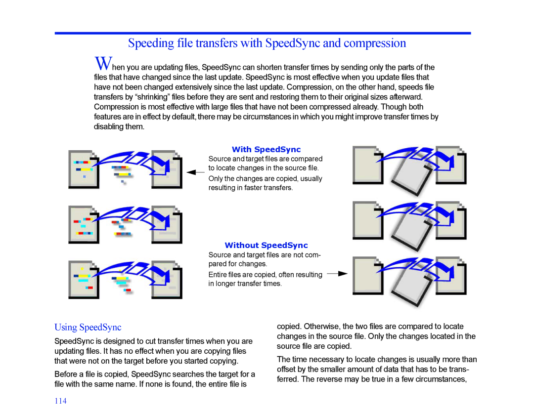 LapLink MN-LGD011-XX-US manual Speeding file transfers with SpeedSync and compression, Using SpeedSync 