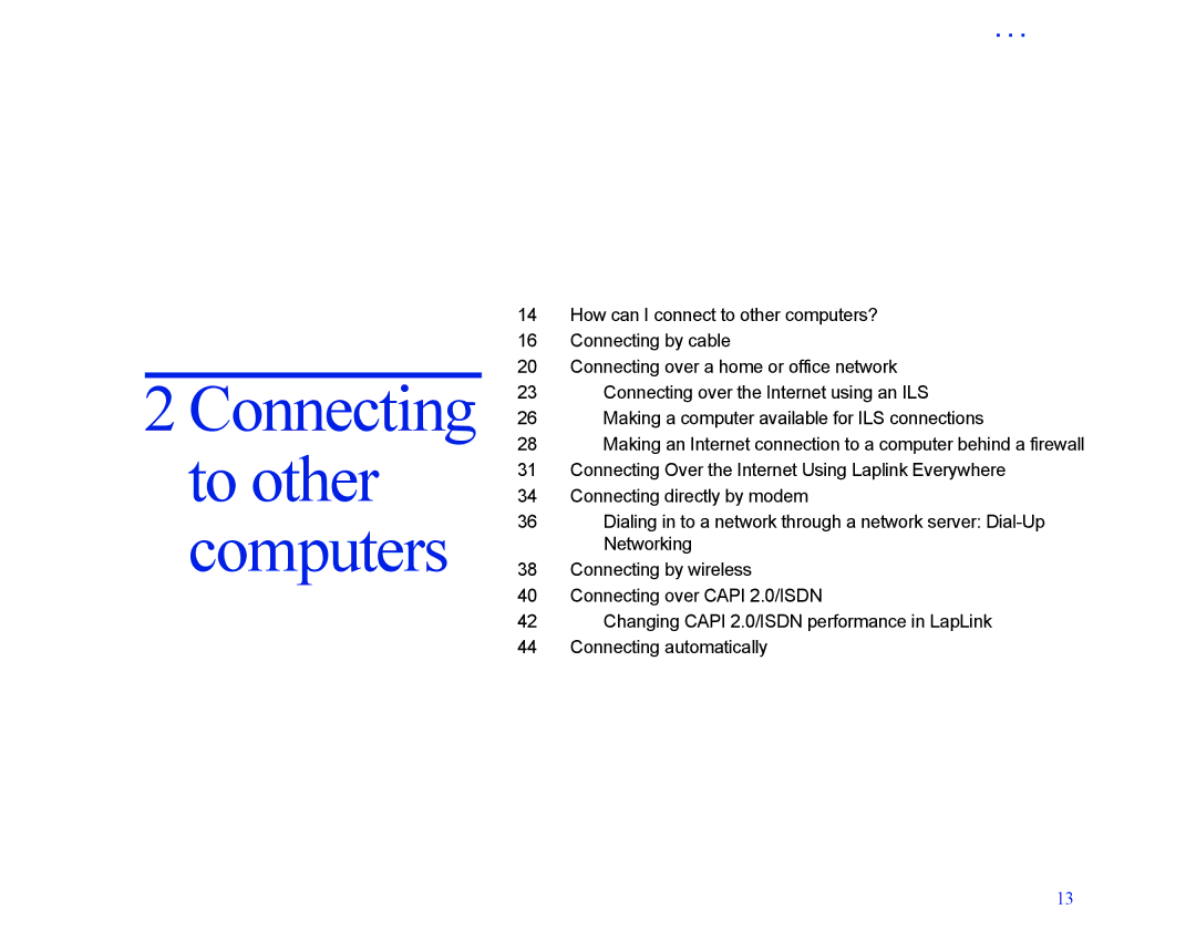 LapLink MN-LGD011-XX-US manual Connecting to other computers 