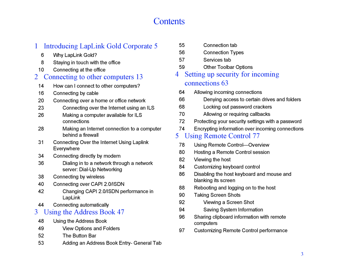 LapLink MN-LGD011-XX-US manual Contents 