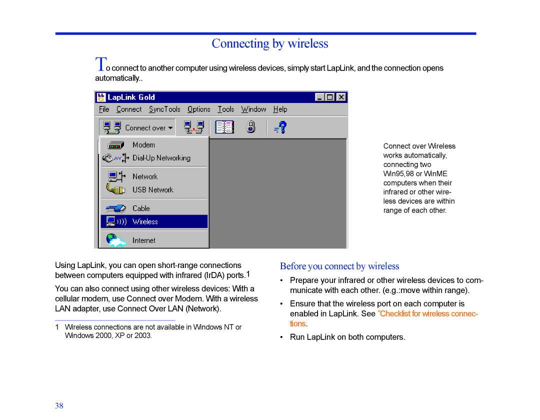 LapLink MN-LGD011-XX-US manual Connecting by wireless, Before you connect by wireless 