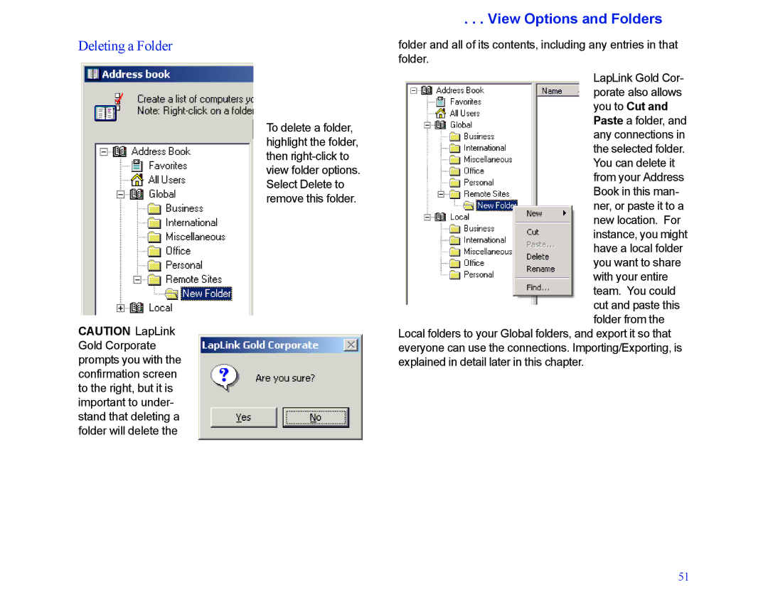 LapLink MN-LGD011-XX-US manual Deleting a Folder 