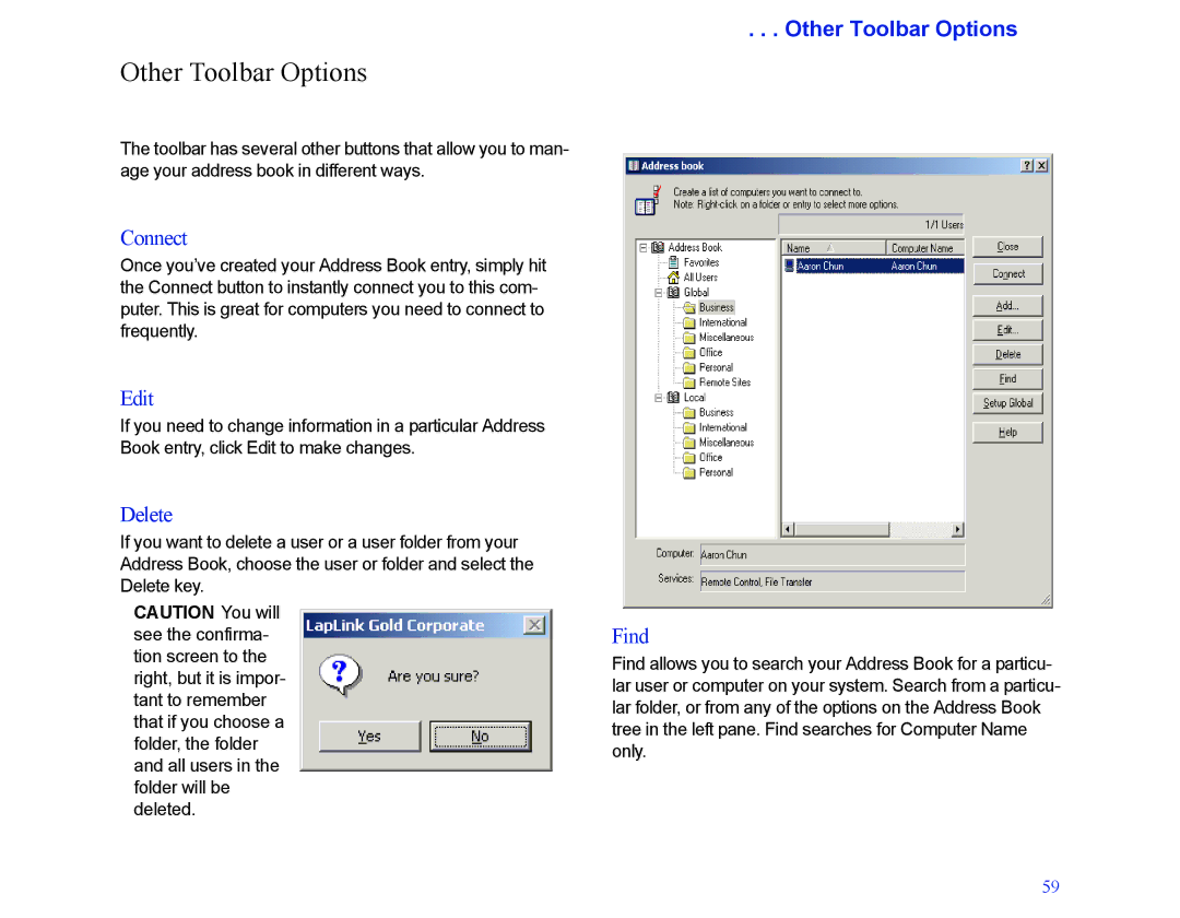 LapLink MN-LGD011-XX-US manual Other Toolbar Options 