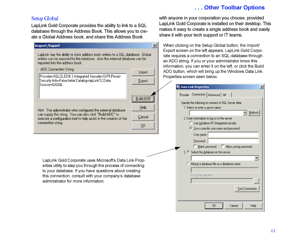 LapLink MN-LGD011-XX-US manual Setup Global 