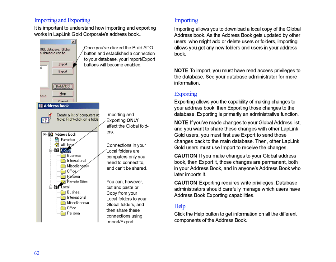 LapLink MN-LGD011-XX-US manual Importing and Exporting, Help 