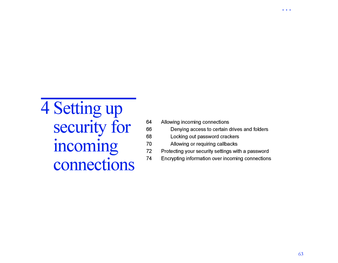 LapLink MN-LGD011-XX-US manual Setting up security for incoming connections 