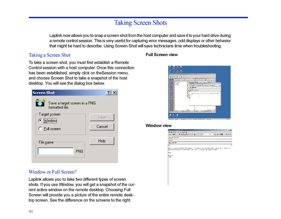 LapLink MN-LGD011-XX-US manual Taking Screen Shots, Window or Full Screen?, Window view 