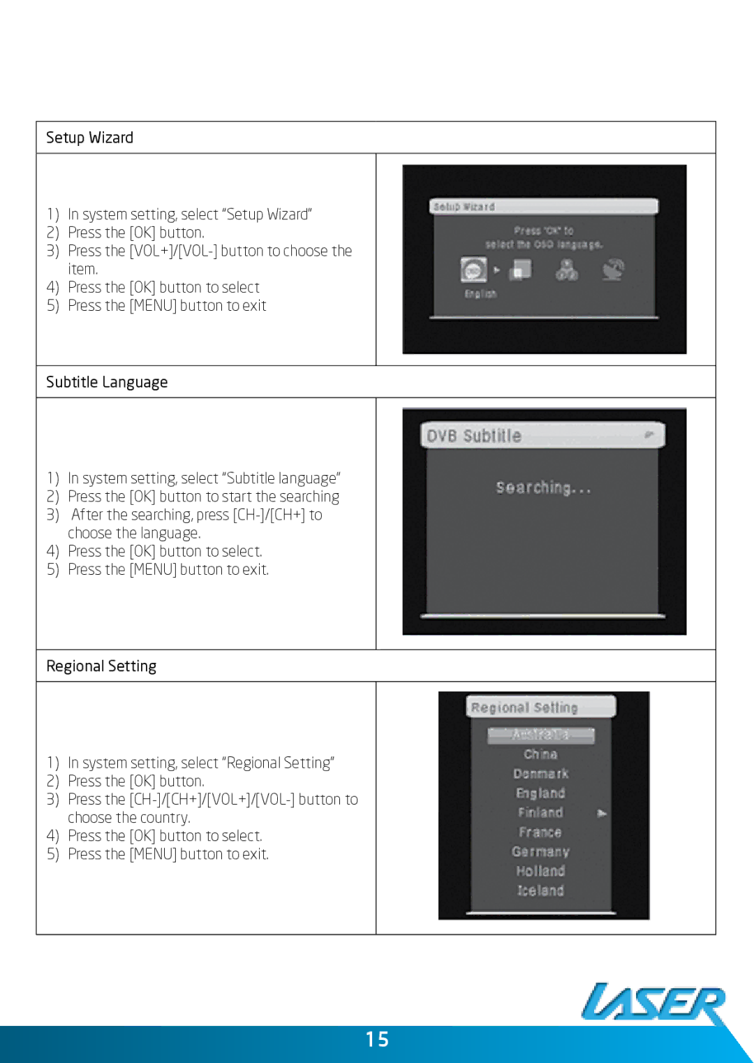 Laser DVBT-C30 user manual 