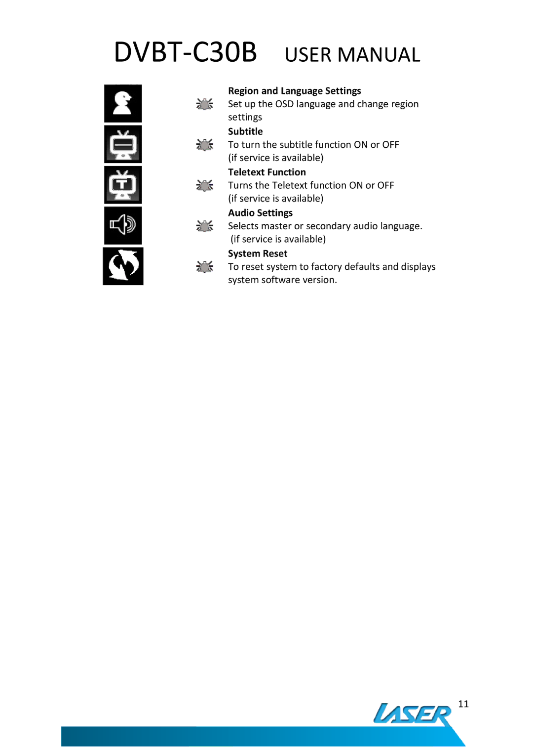 Laser DVBT-C30B user manual 