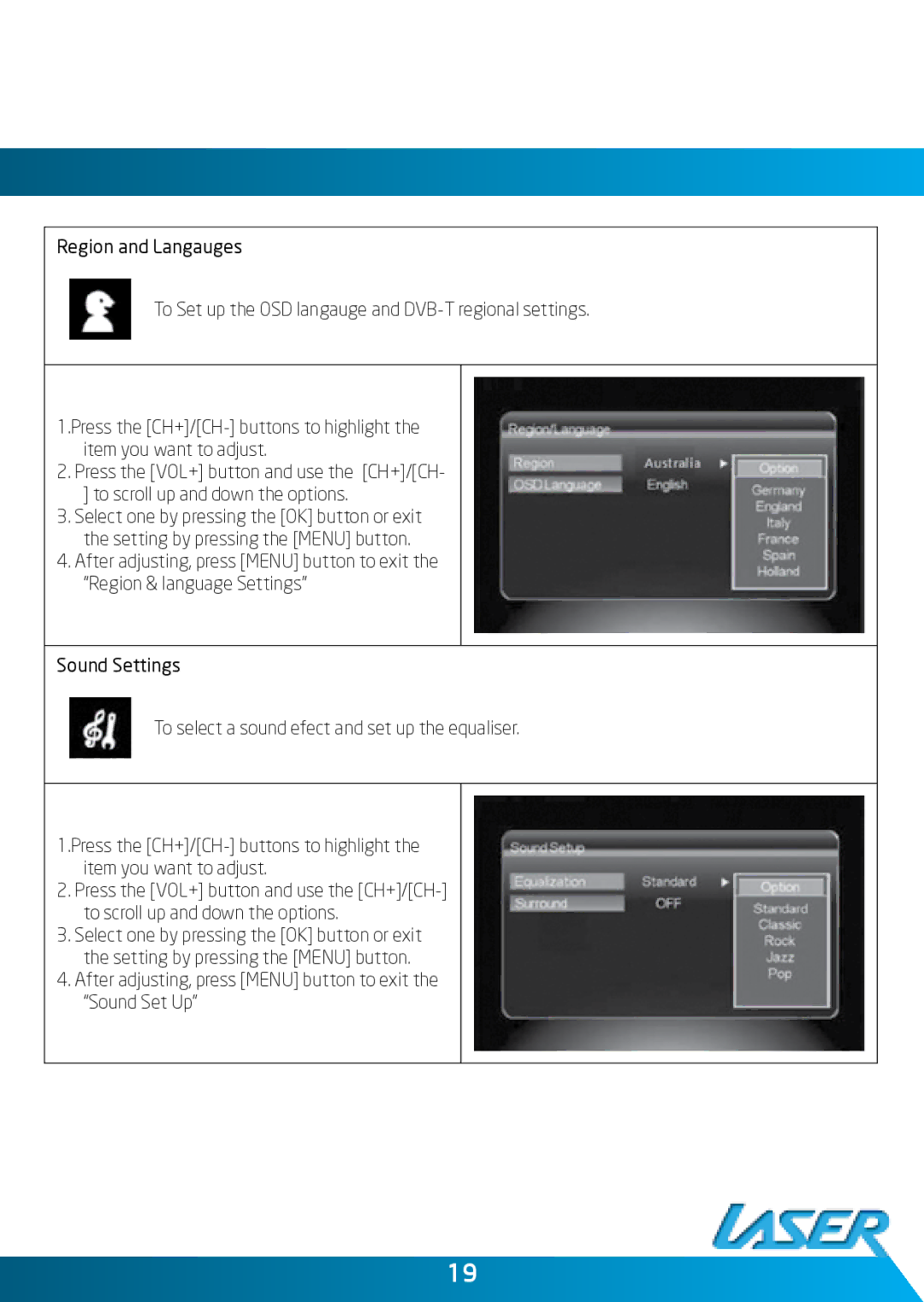 Laser DVBT-MP32 user manual 