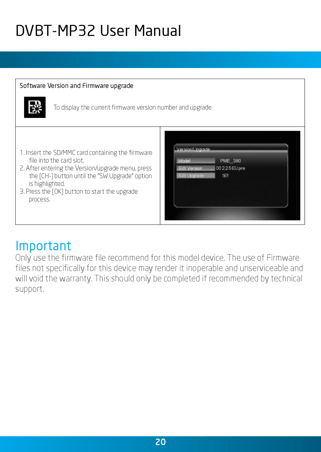 Laser DVBT-MP32 user manual System Settings 