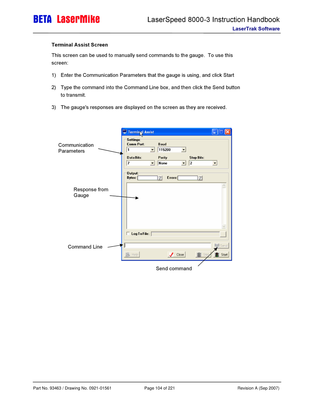 Laser LS8000-3 manual Terminal Assist Screen 