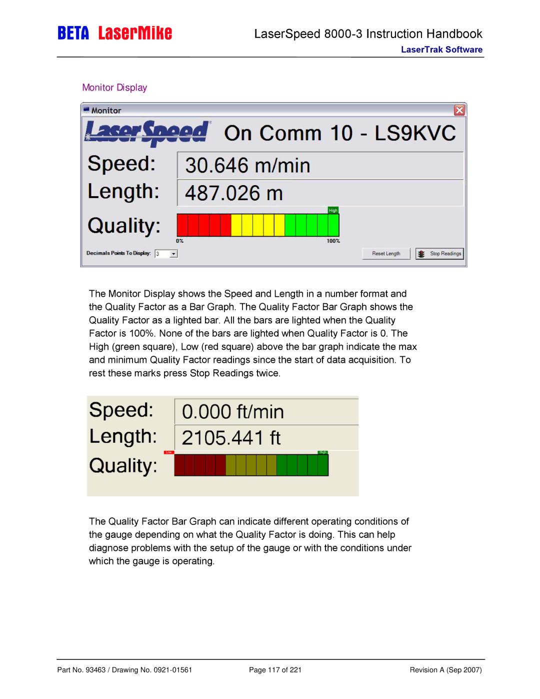 Laser LS8000-3 manual Monitor Display 