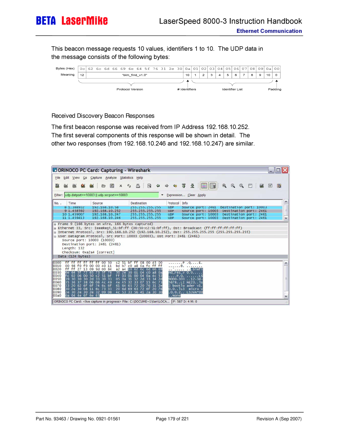 Laser LS8000-3 manual Received Discovery Beacon Responses 