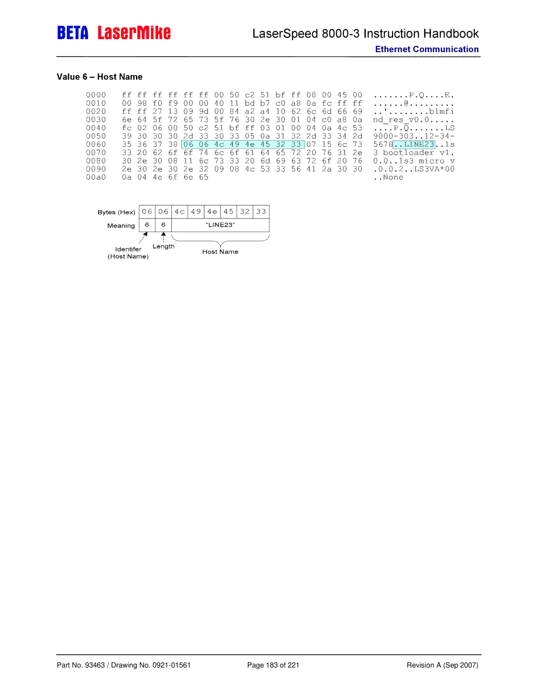 Laser LS8000-3 manual Value 6 Host Name 