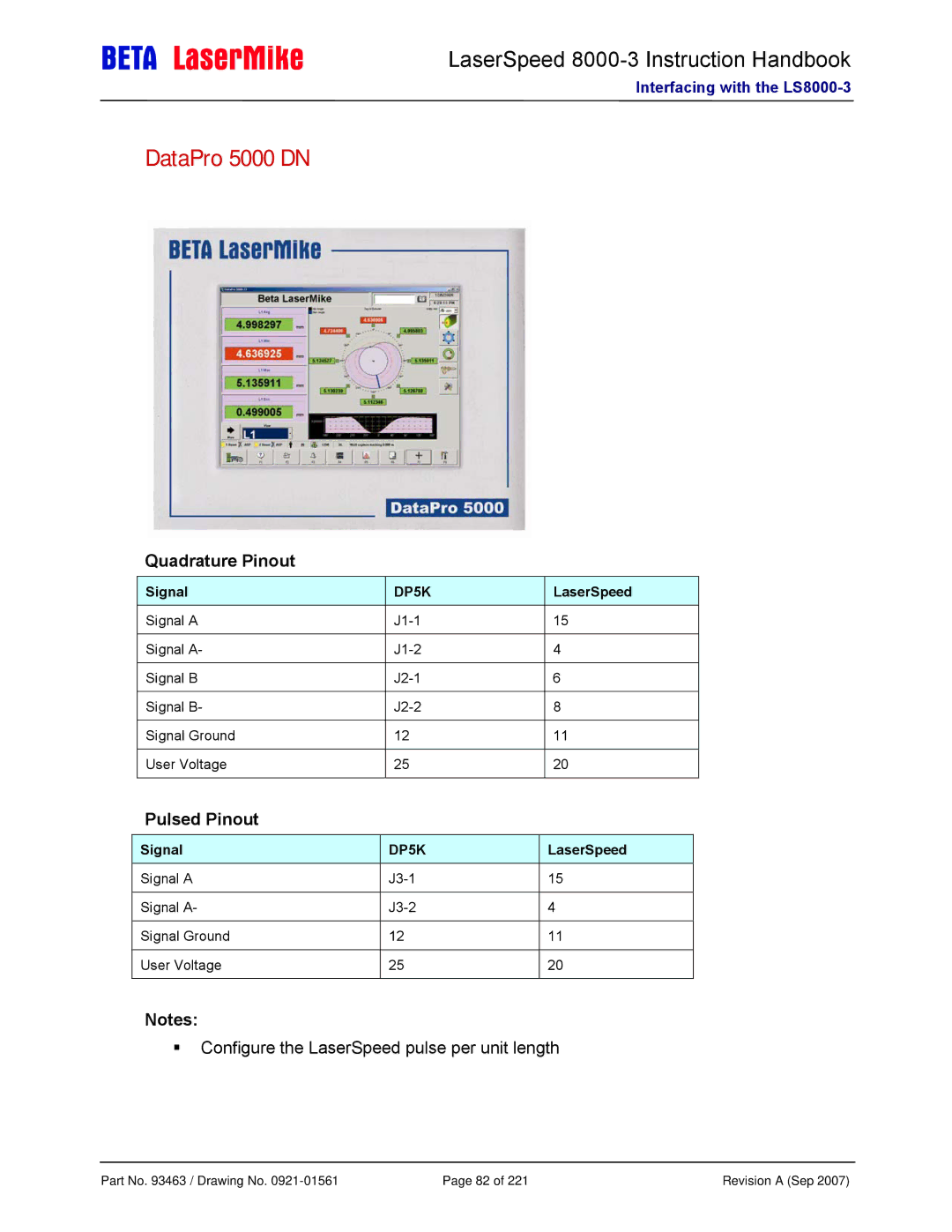 Laser LS8000-3 manual DataPro 5000 DN 