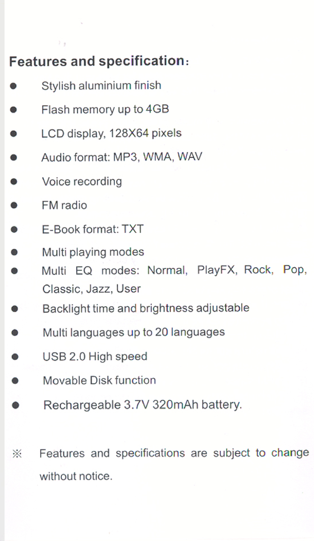 Laser MP3-A7 manual 