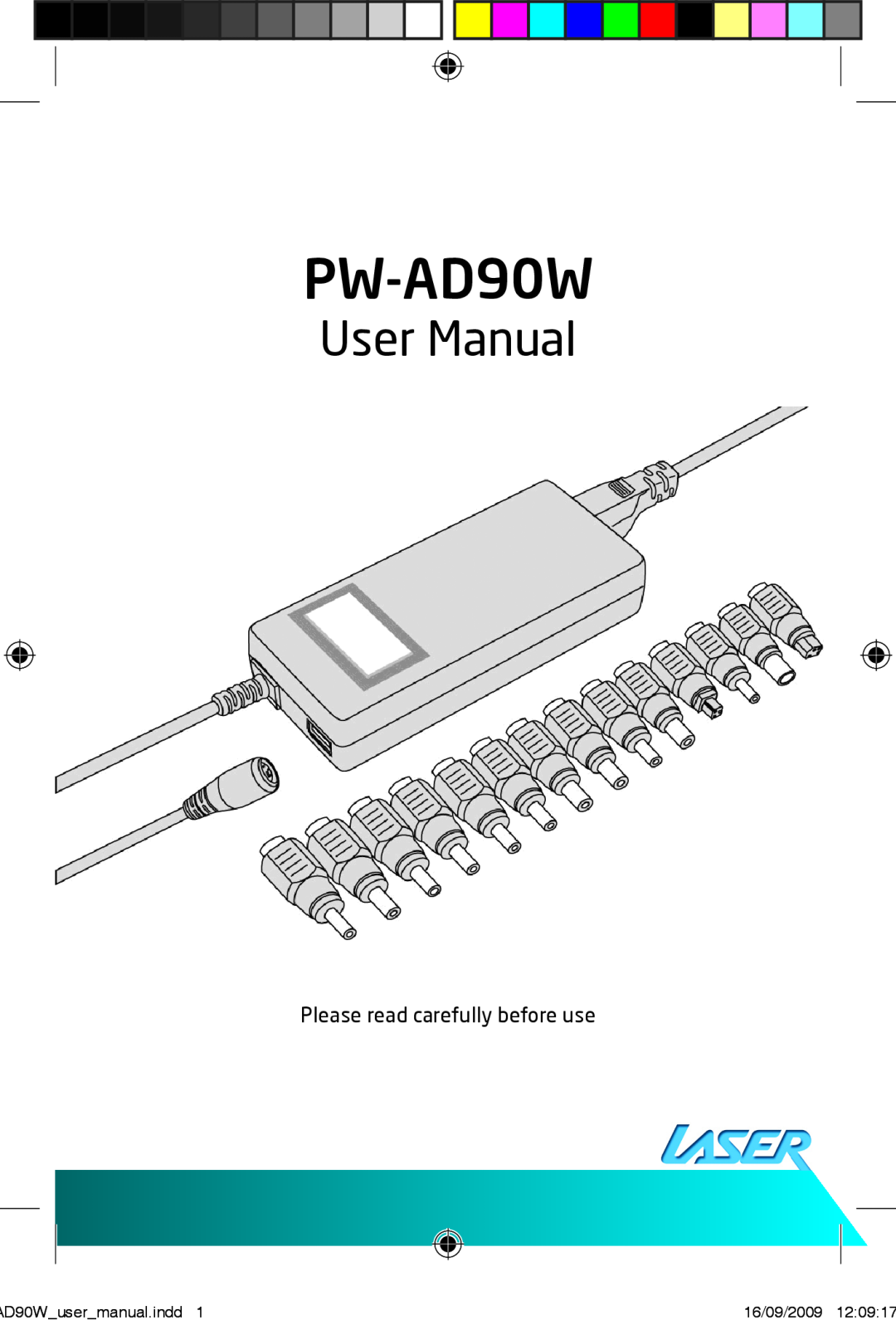 Laser PW-AD90W user manual User Manual, AD90Wusermanual.indd, 16/09/2009 