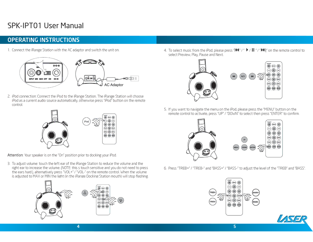 Laser SPK-IPT01 user manual Operating Instructions 