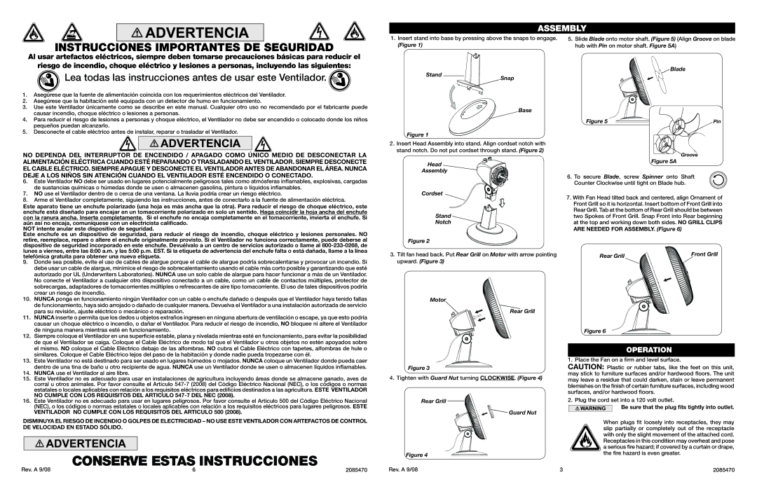 Lasko 2012, 2017 manual Operation 