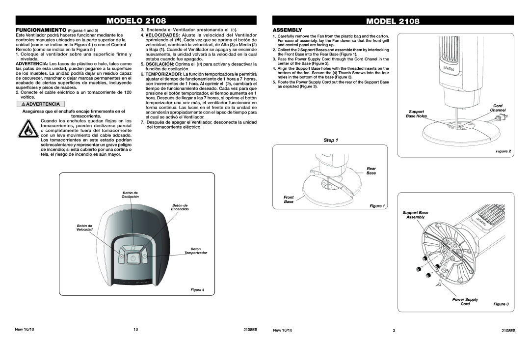 Lasko 2108 manual Assembly, Step 