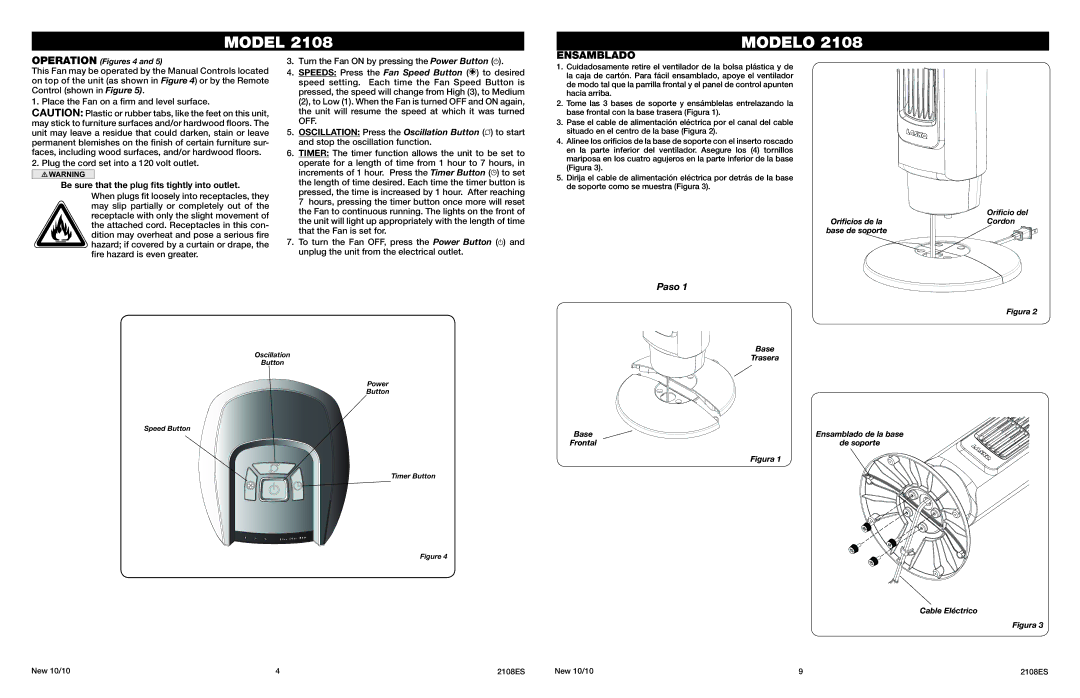 Lasko 2108 manual Ensamblado, Paso 