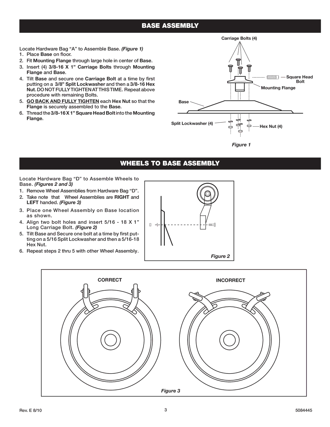 Lasko 3138 instruction sheet Wheels to Base Assembly 