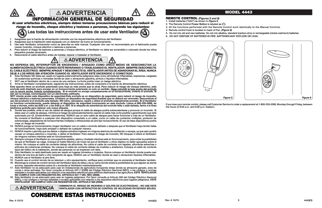 Lasko 4443 manual Conserve Estas Instrucciones, Información General De Seguridad, Model 