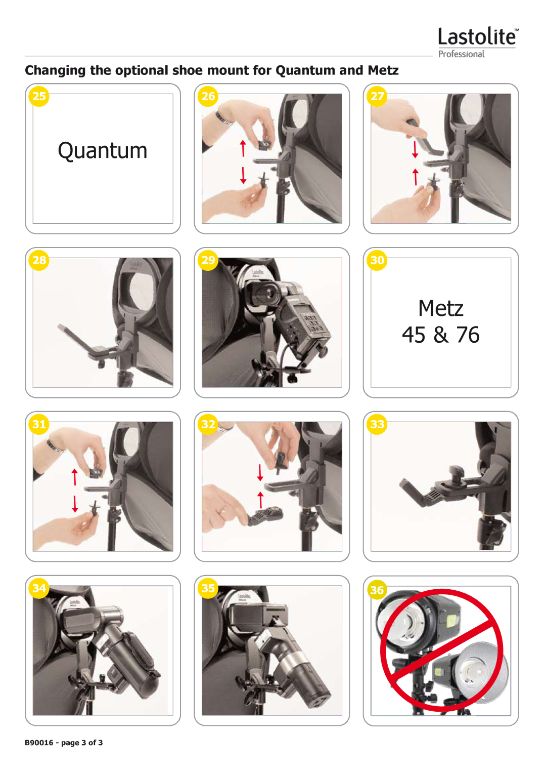Lastolite B90016 manual Quantum Metz 