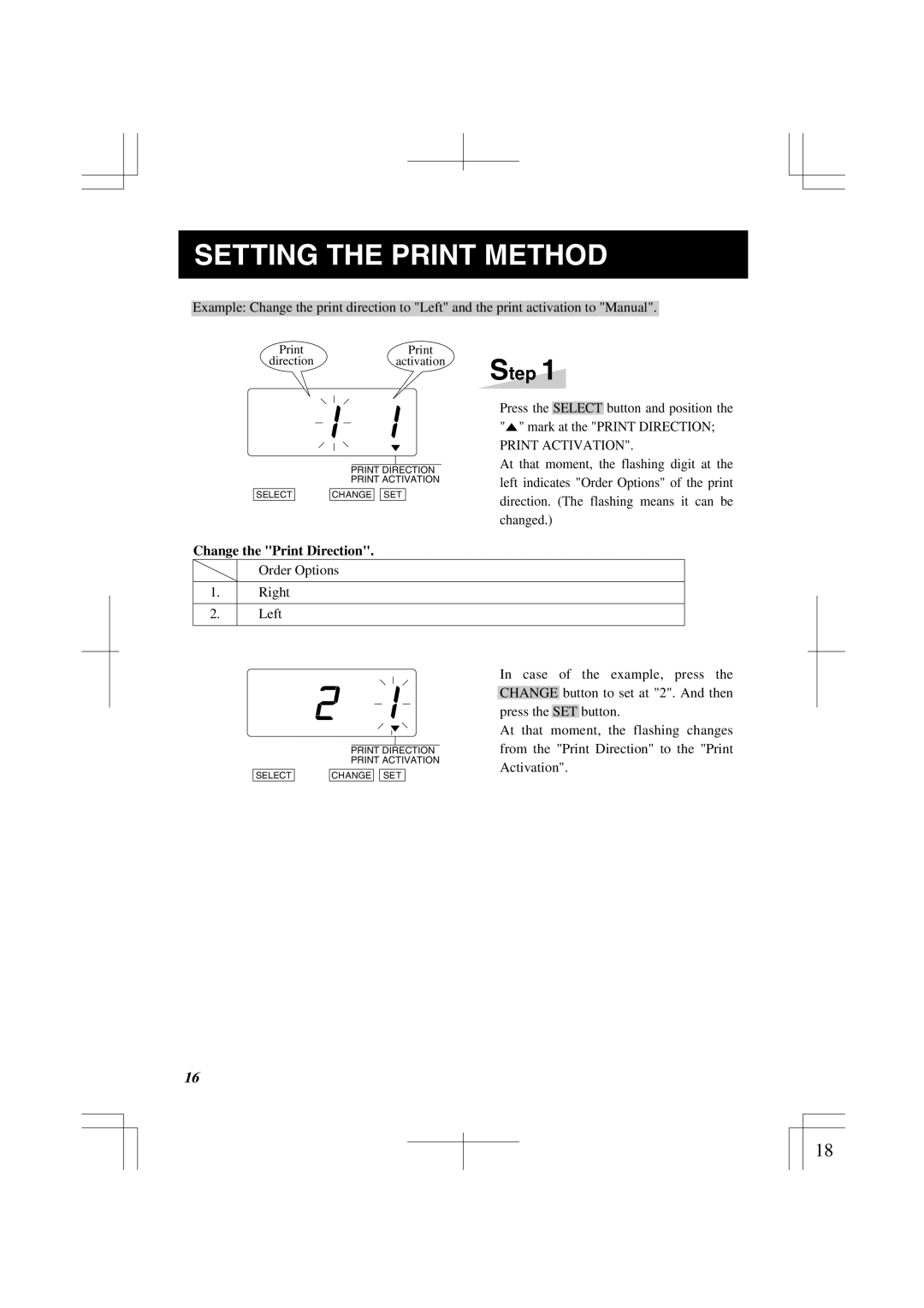 Lathem 1500E manual Setting the Print Method, Change the Print Direction 