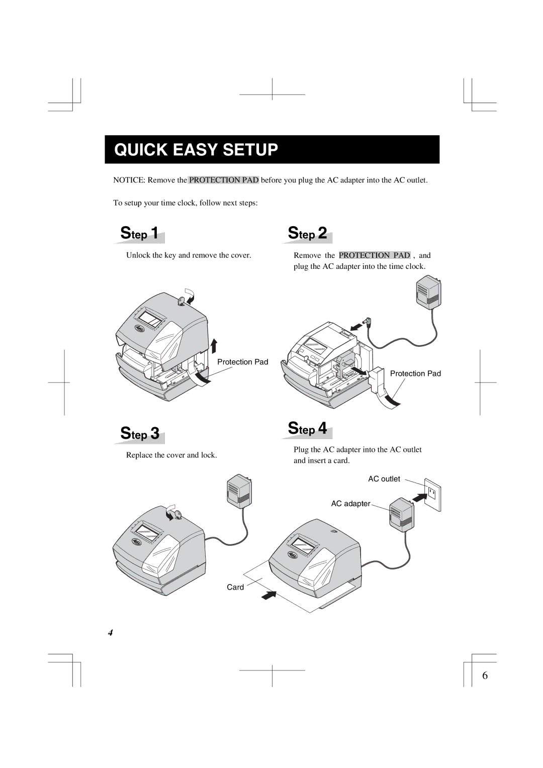 Lathem 1500E manual Quick Easy Setup 