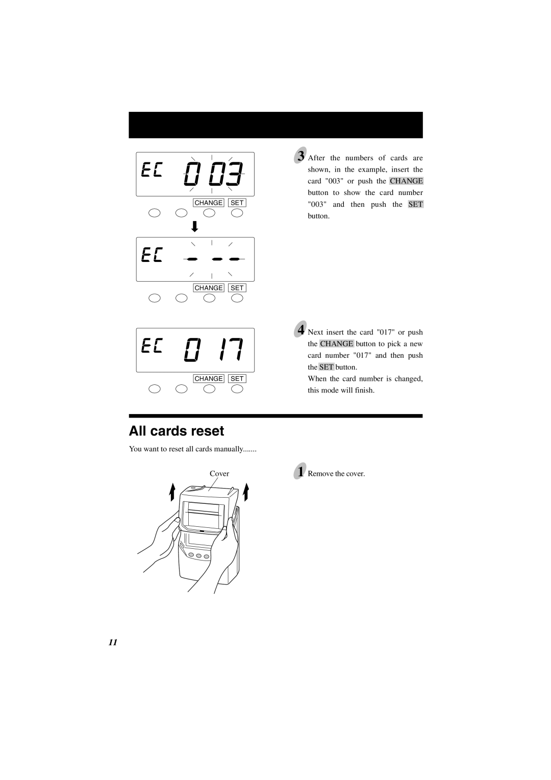 Lathem 7000E manual All cards reset 