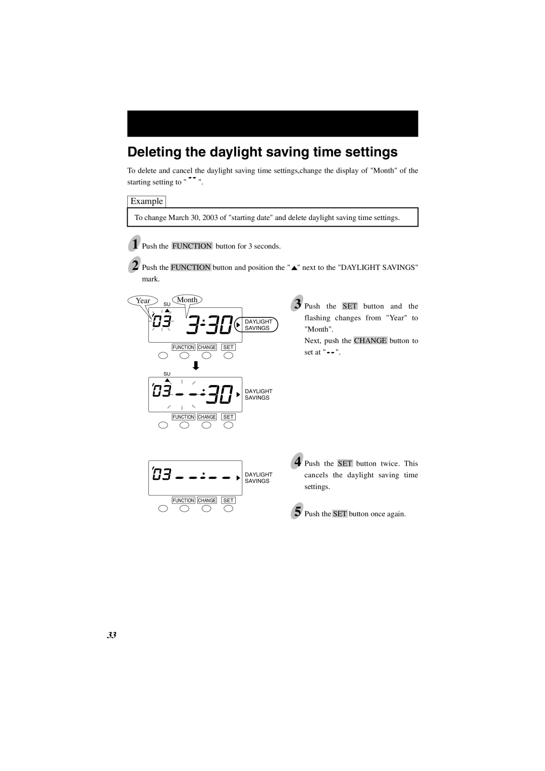 Lathem 7000E manual Deleting the daylight saving time settings 