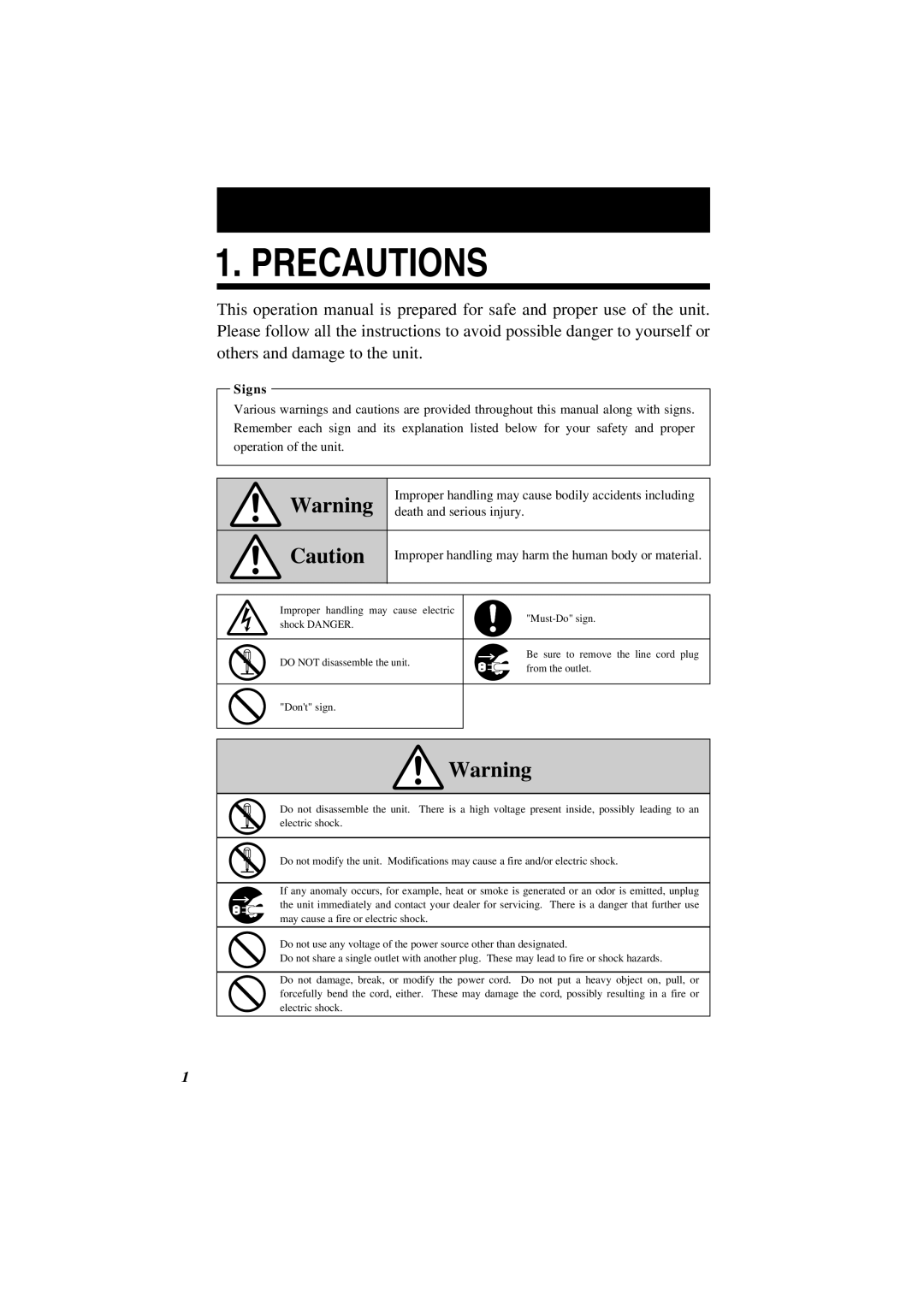 Lathem 7000E manual Precautions, Signs 