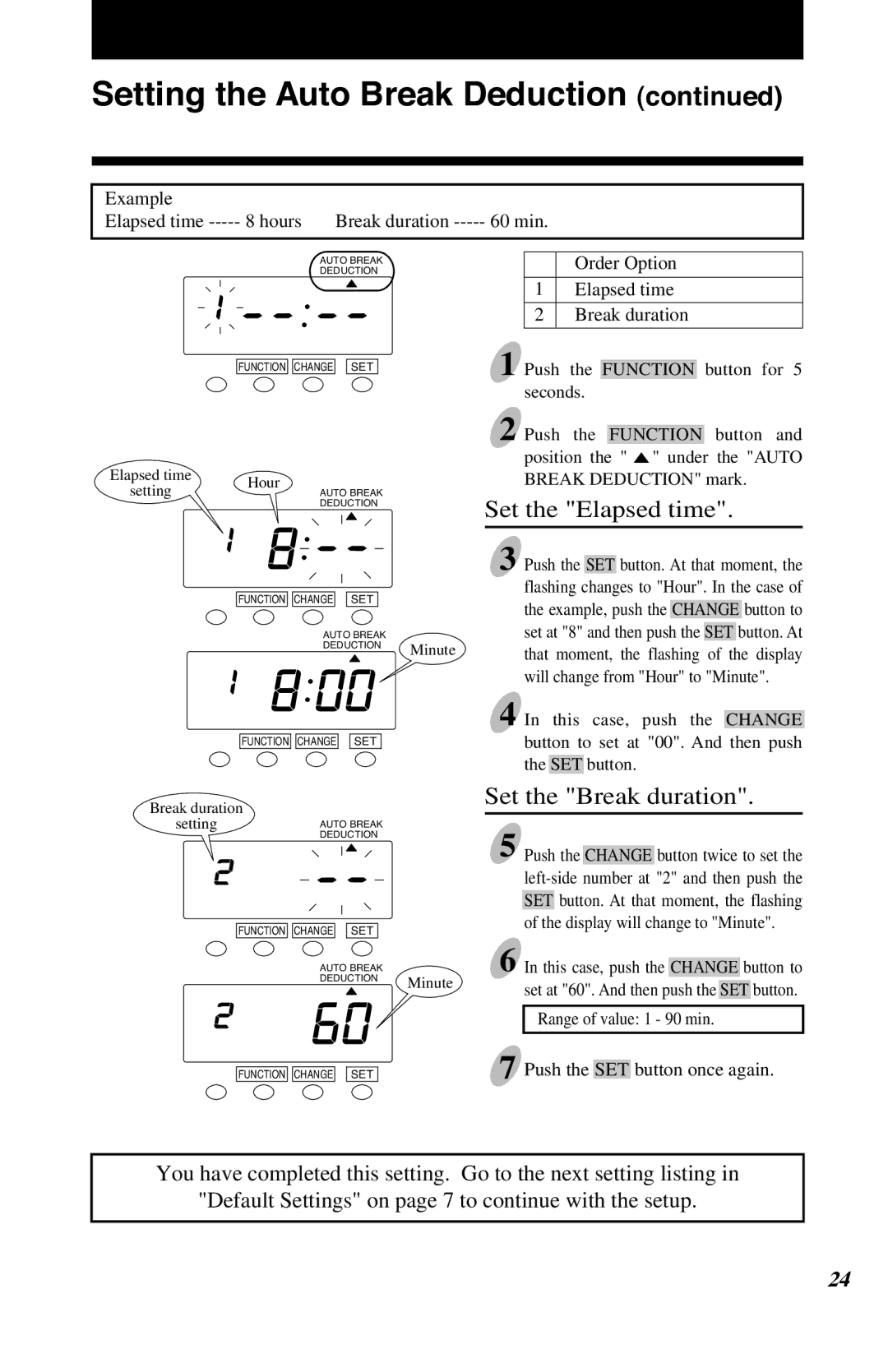 Lathem 7500E manual Set the Elapsed time 