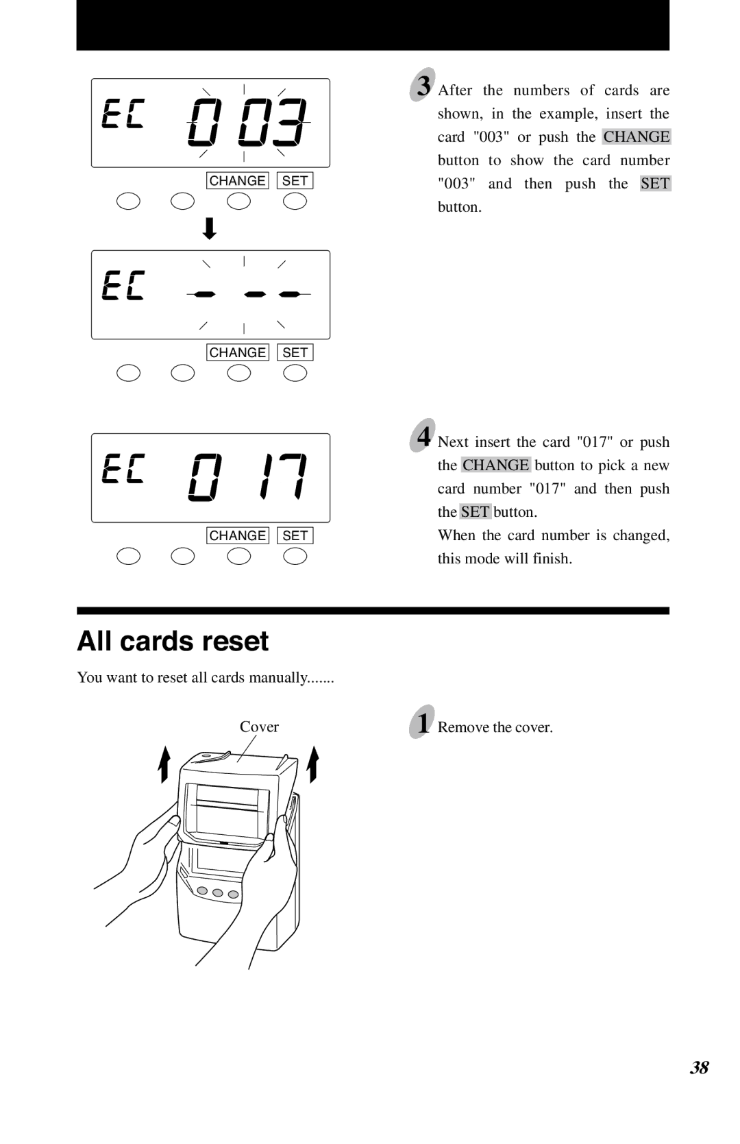 Lathem 7500E manual All cards reset 