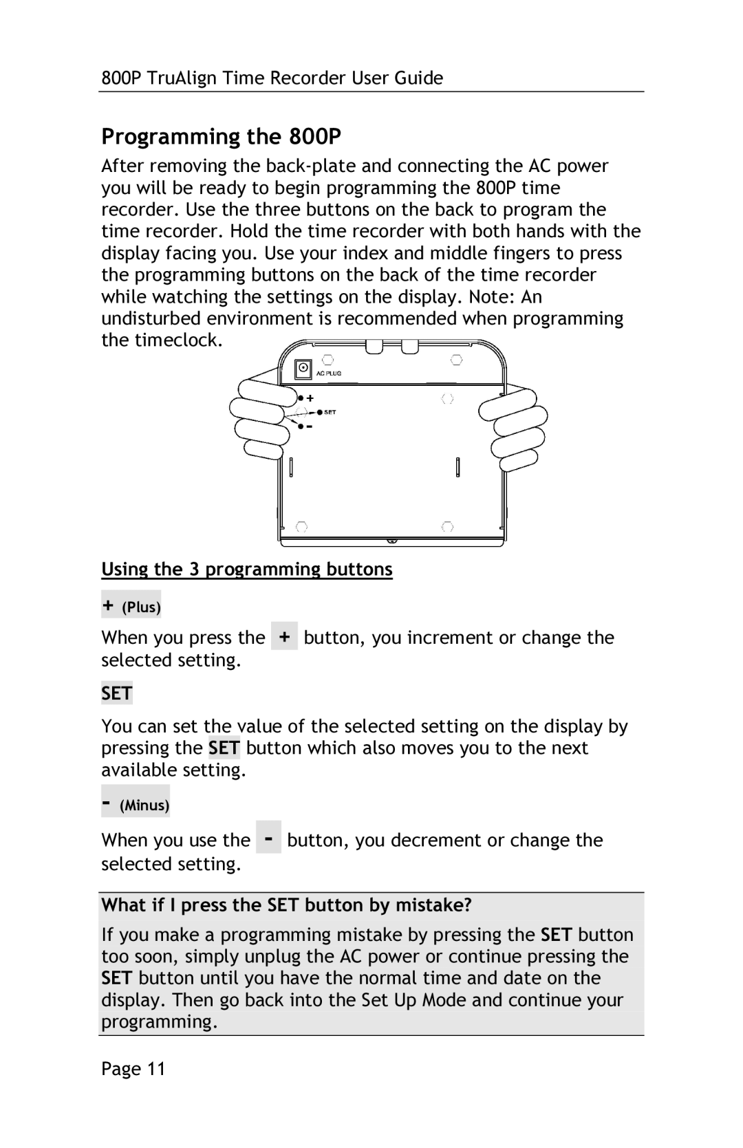 Lathem manual Programming the 800P 