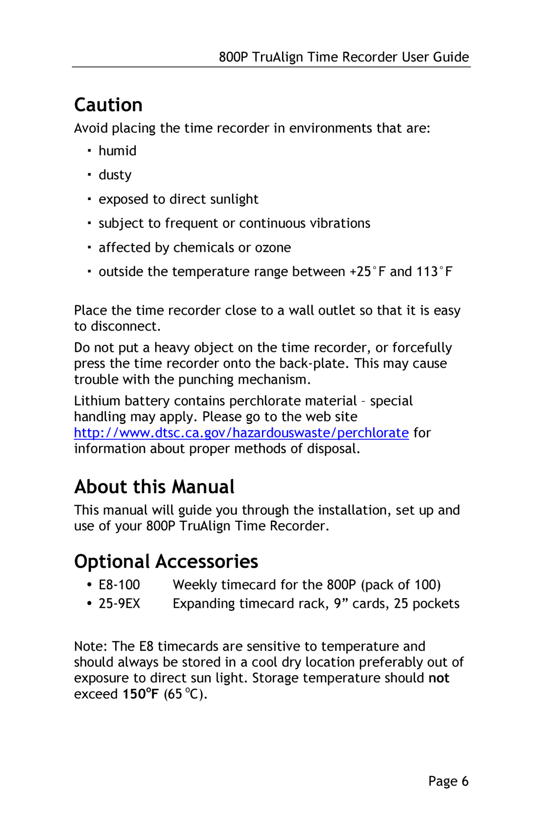 Lathem 800P manual About this Manual, Optional Accessories 