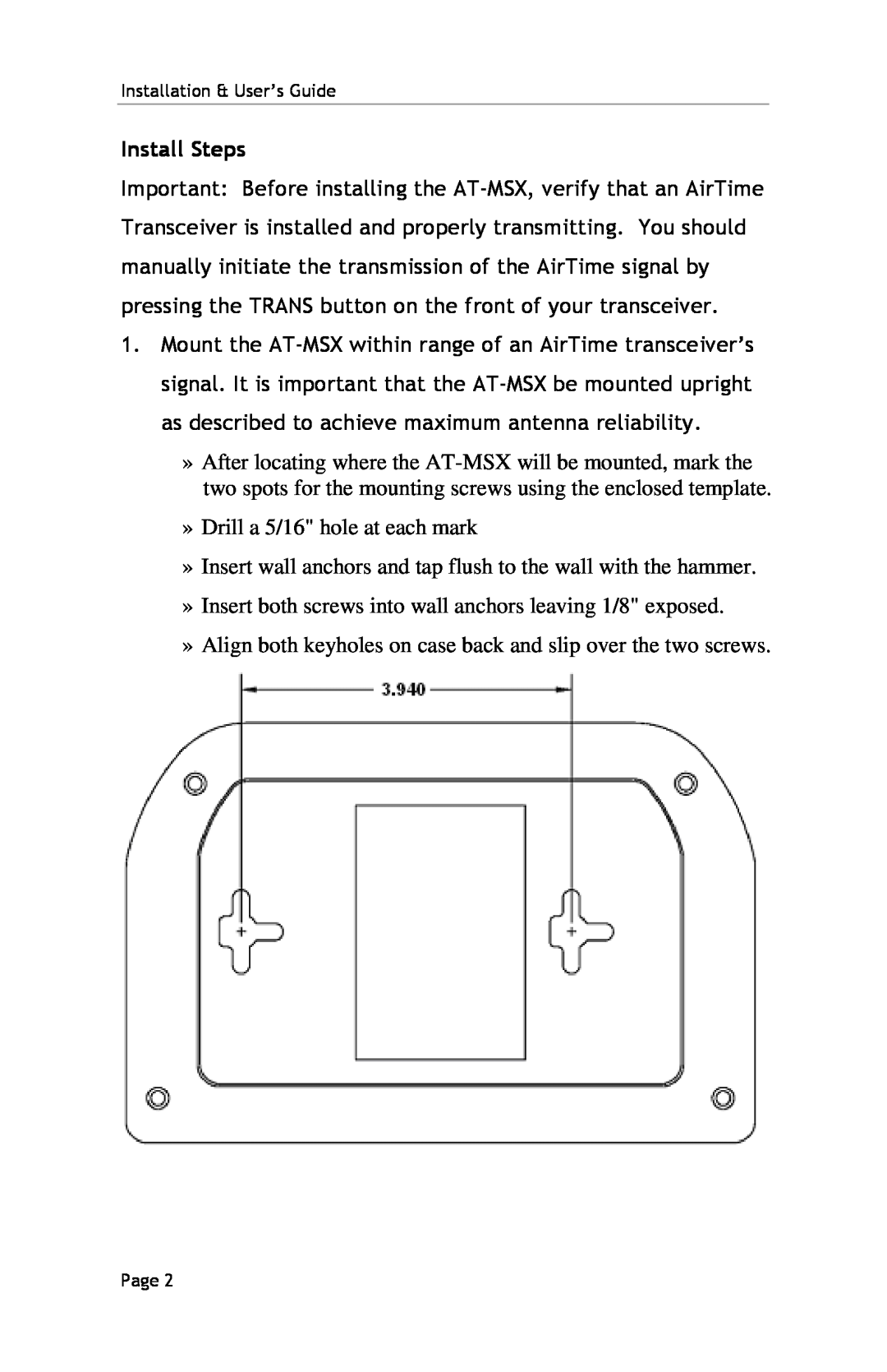 Lathem AT-MSX manual Install Steps 