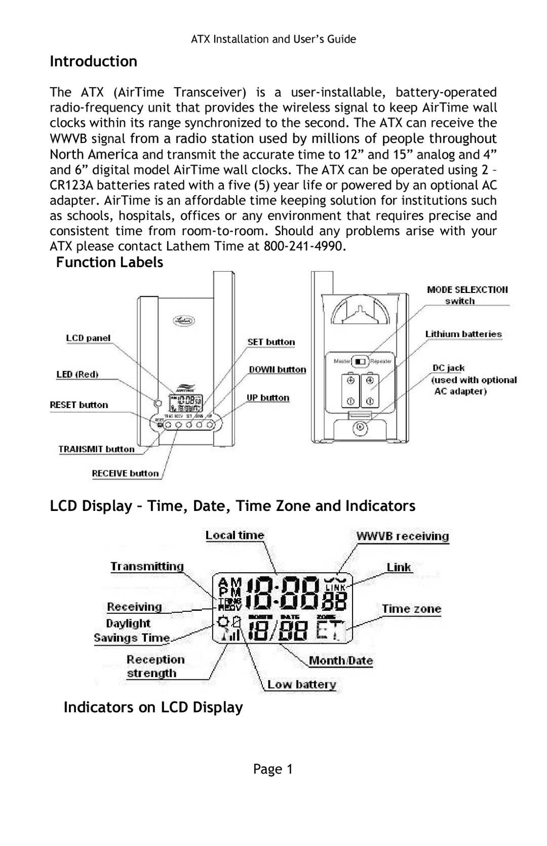 Lathem ATX manual Introduction 