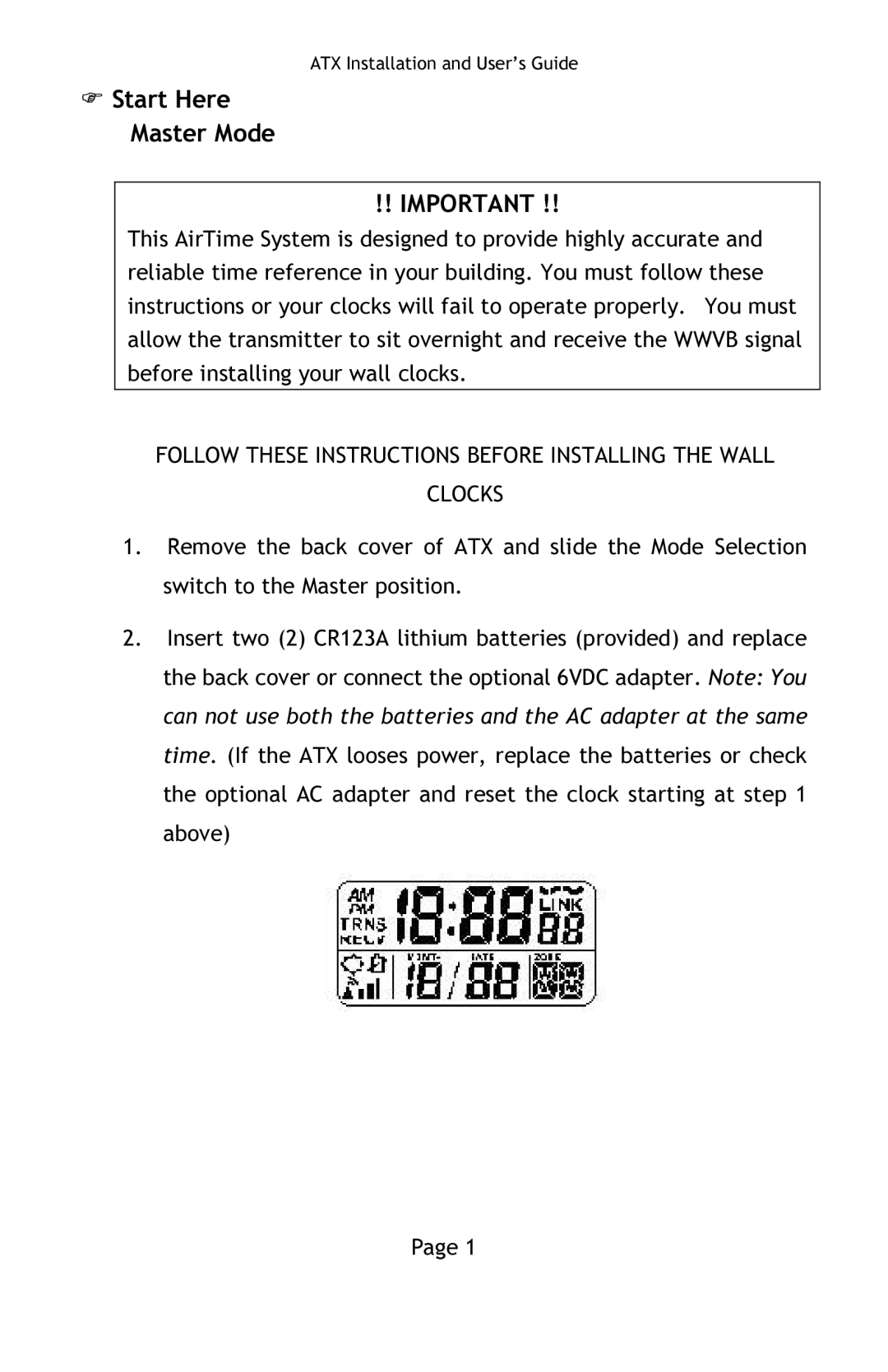 Lathem ATX manual Follow These Instructions Before Installing the Wall Clocks 