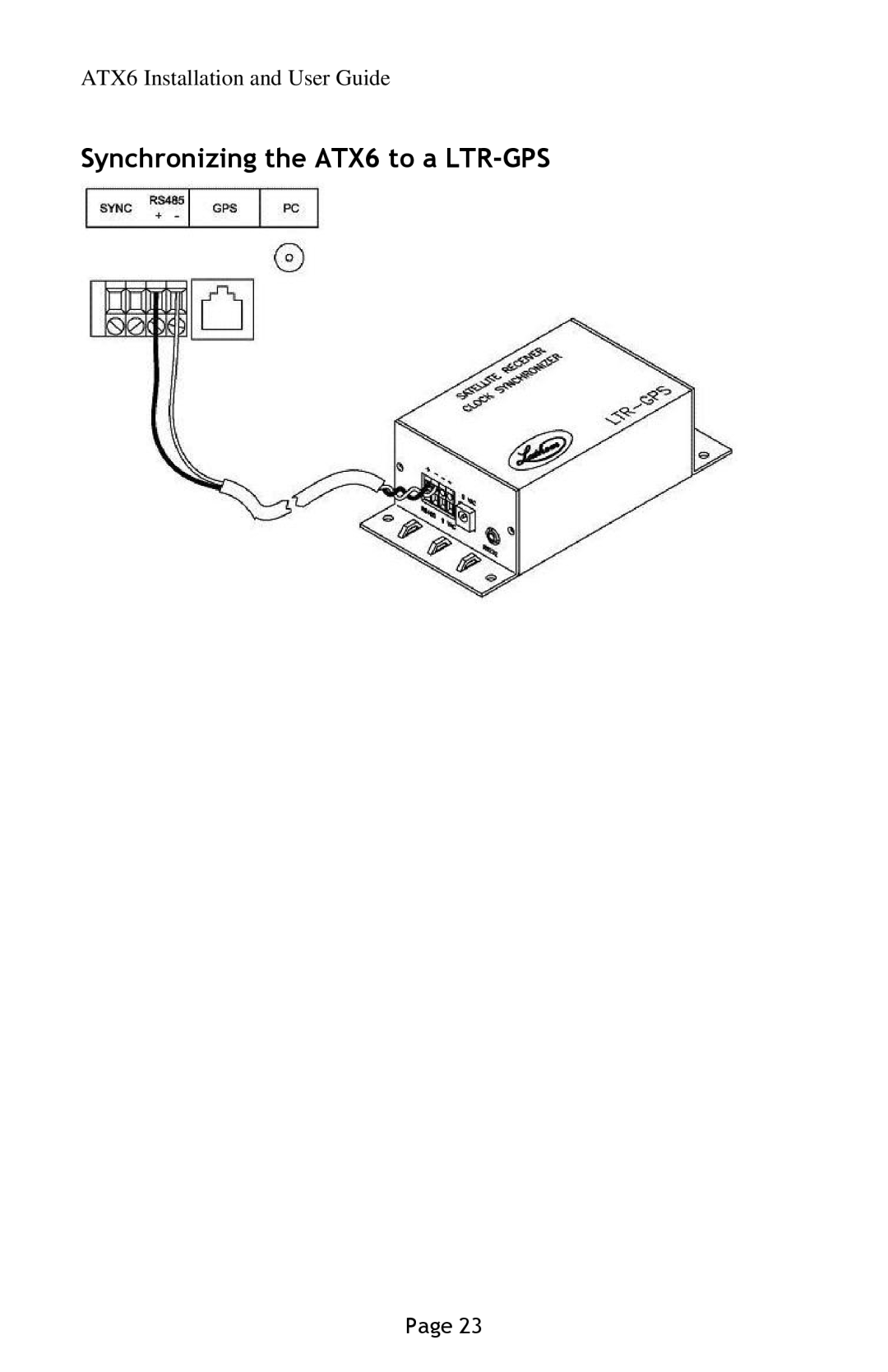 Lathem manual Synchronizing the ATX6 to a LTR-GPS 