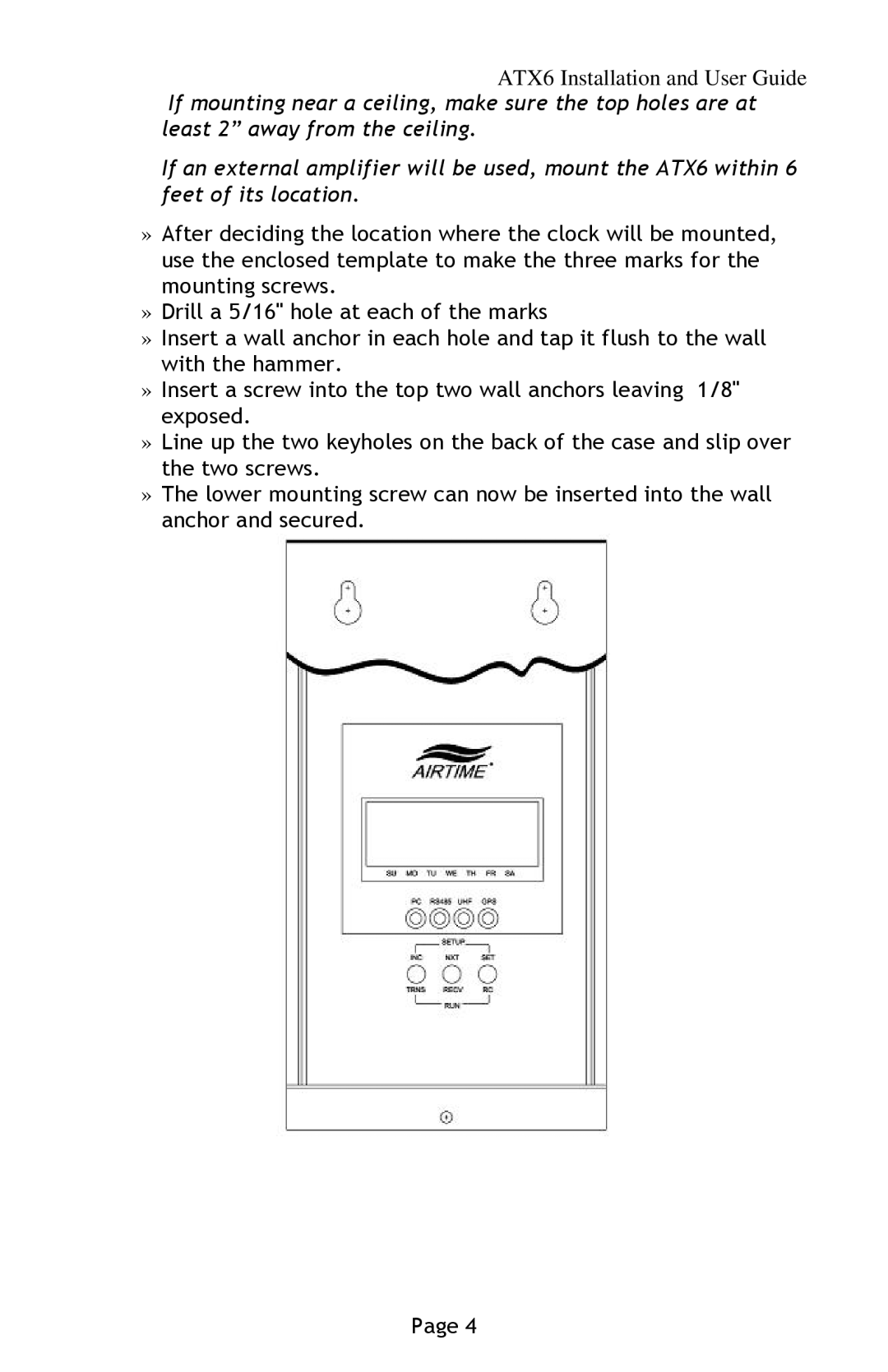 Lathem manual ATX6 Installation and User Guide 