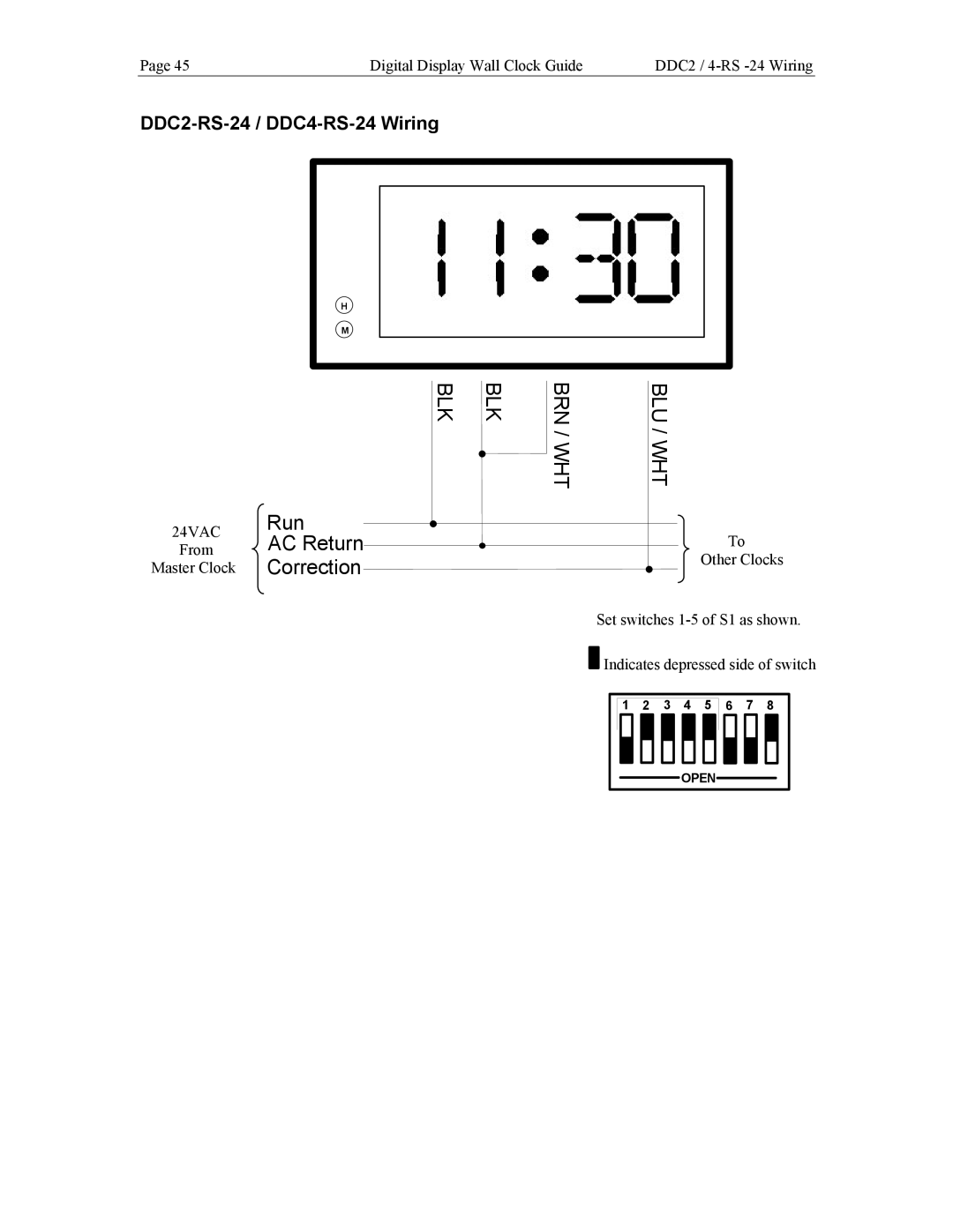 Lathem manual Blk Brn / Wht Blu / Wht, DDC2-RS-24 / DDC4-RS-24 Wiring 