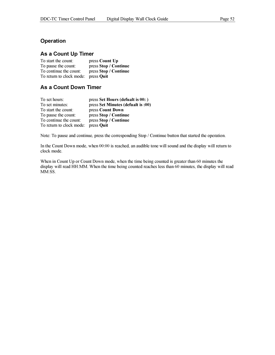 Lathem DDC2, DDC4 manual Operation As a Count Up Timer, As a Count Down Timer 