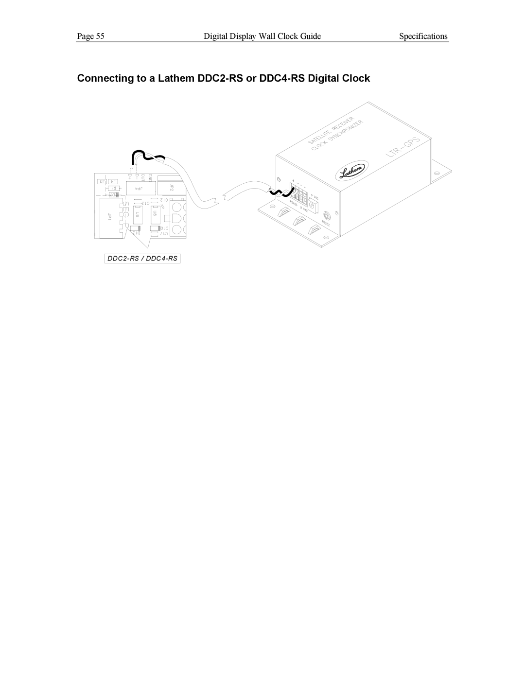 Lathem manual Connecting to a Lathem DDC2-RS or DDC4-RS Digital Clock 