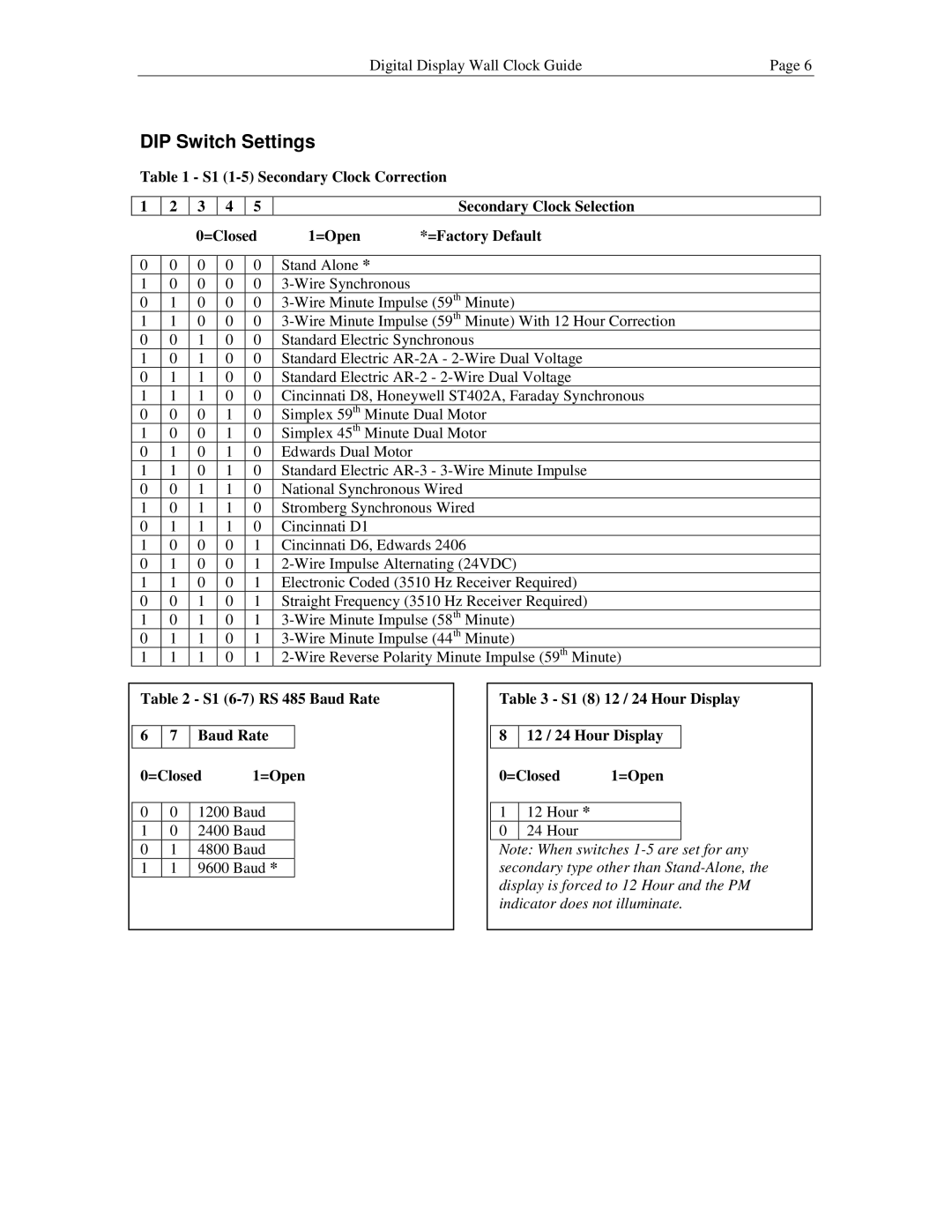 Lathem DDC2 manual DIP Switch Settings 