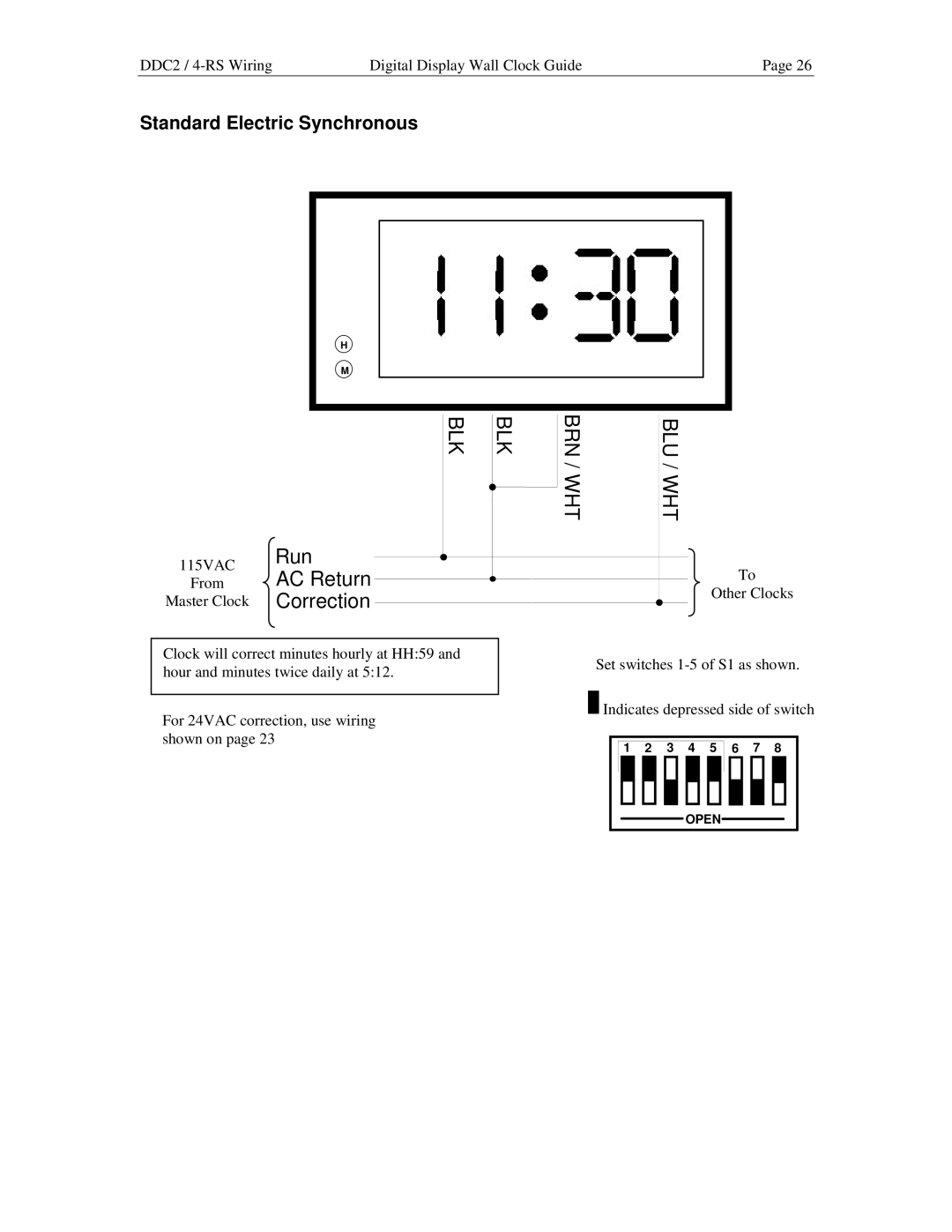 Lathem DDC2 manual Blk Brn / Wht Blu / Wht, Standard Electric Synchronous 