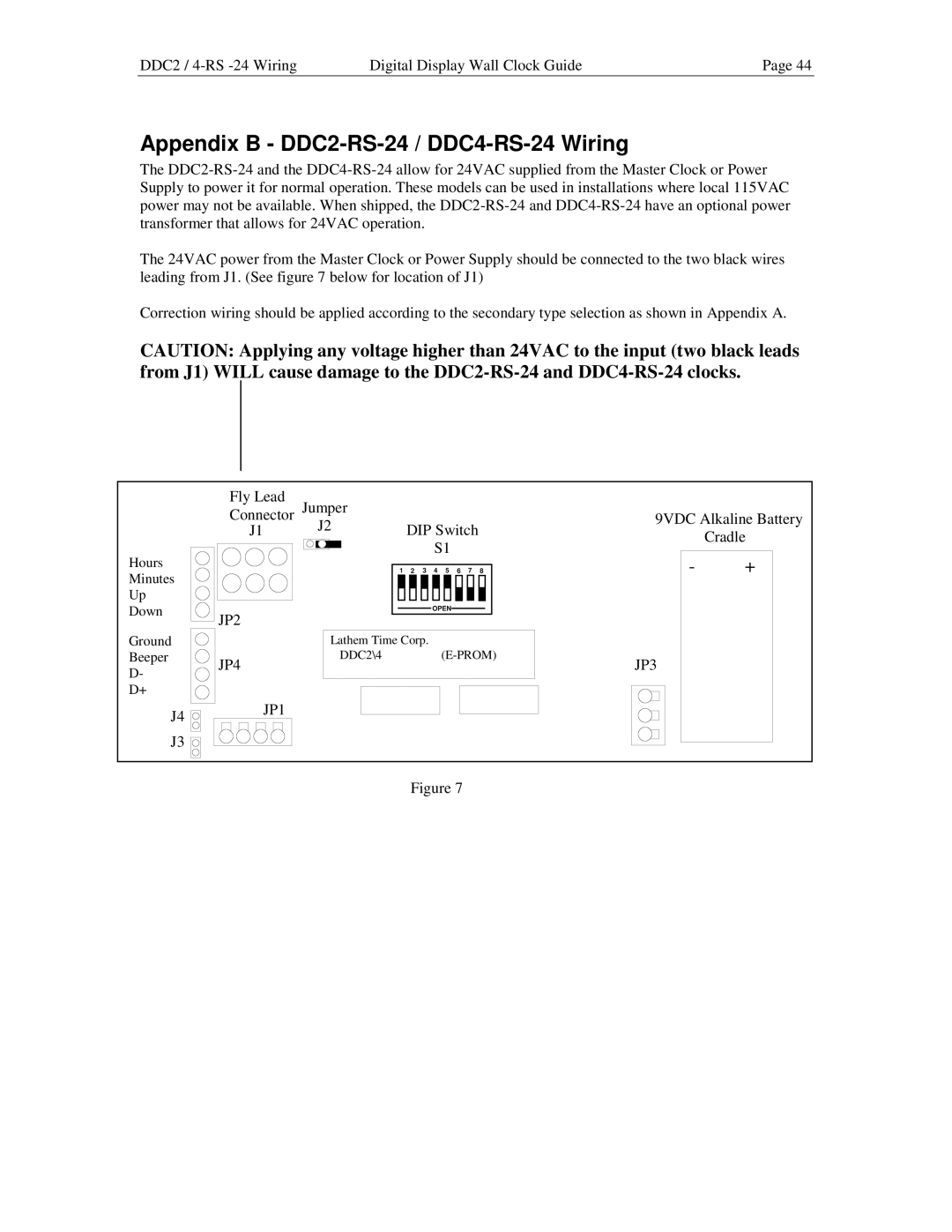 Lathem manual Appendix B DDC2-RS-24 / DDC4-RS-24 Wiring 